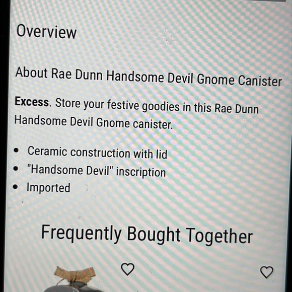 Rae Dunn Kitchen Rae Dunn Handsome Devil Gnome Canister New Bnib